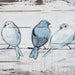 Perched Birds - Hand Painted Plank - White / Gray - Simple Home Plus