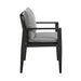Cayman - Outdoor Patio Dining Chairs With Arms In Aluminum With Gray Cushions - (Set Of 2) - Simple Home Plus