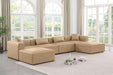 Cube - 6 Piece Modular Double Chaise Sectional - Tan - Simple Home Plus
