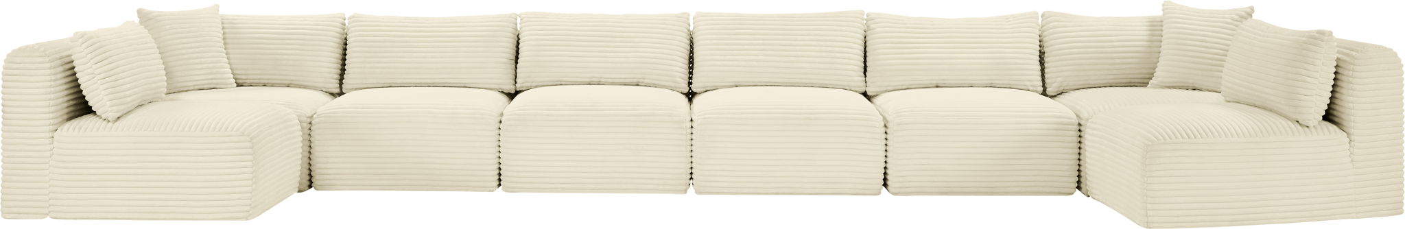 Shaggy - 8 Piece Modular U-Shaped Armless Sectional - Simple Home Plus