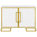 Elsa - 2 Door Wood Storage Accent Cabinet - White And Gold - Simple Home Plus