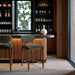 Riccio - Fabric Stool - Walnut Frame - Simple Home Plus