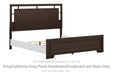 Covetown - King/California King Panel Headboard/Footboard and Slats - Dark Brown - Simple Home Plus