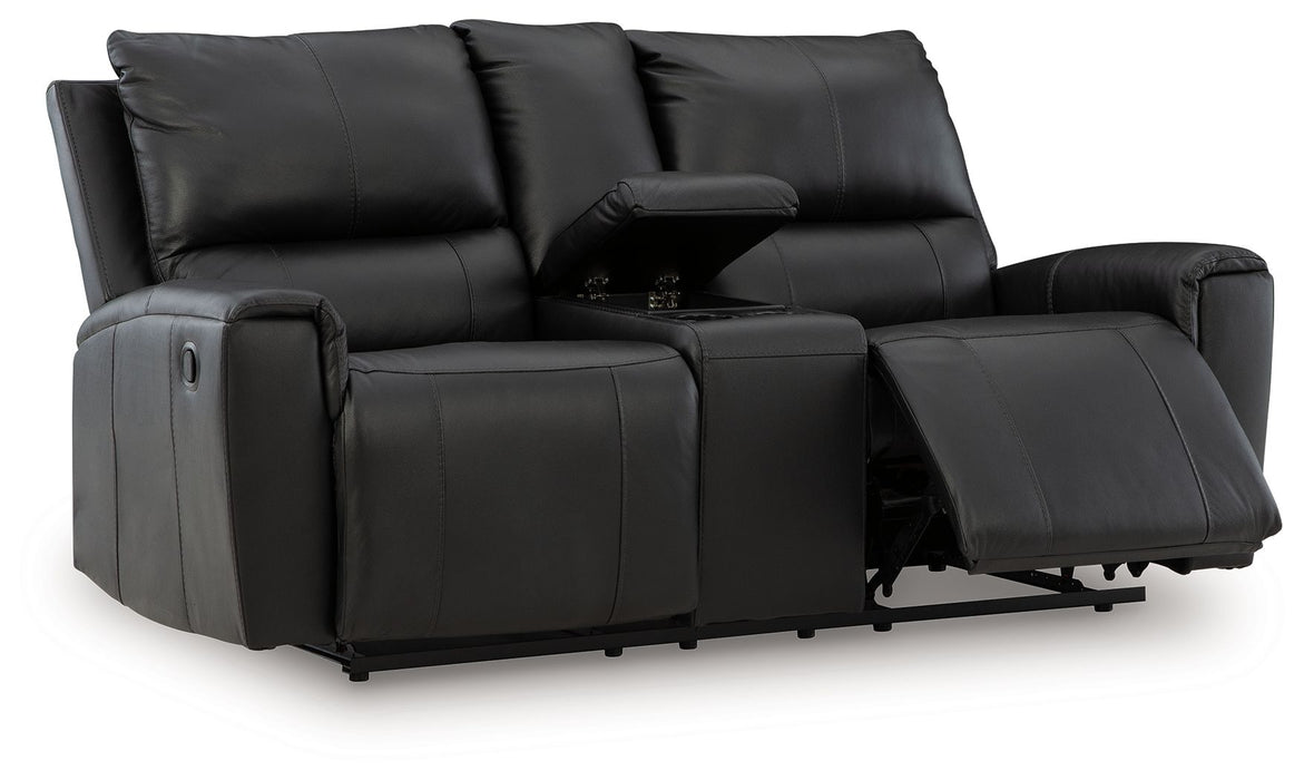Glossmore - Reclining Loveseat With Console - Black - Simple Home Plus