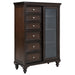 Andover - 6-Drawer Tempered Glass Door Chest - Dark Oak - Simple Home Plus