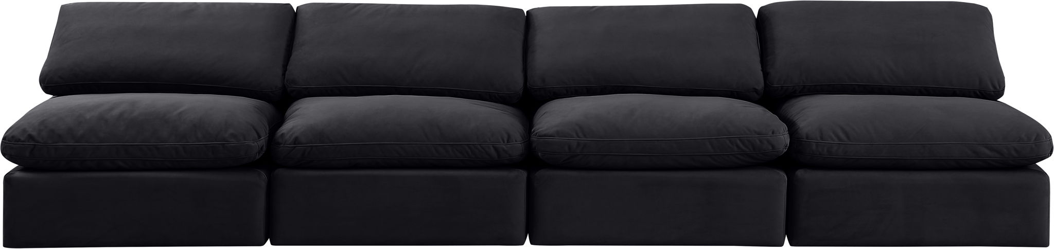 Indulge - Velvet 4 Seat Modular Armless Sofa - Simple Home Plus
