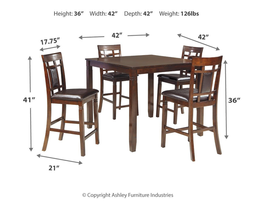 Bennox - Brown - DRM Counter Table Set (Set of 5) - Simple Home Plus