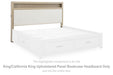 Calmoro - King/California King Upholstered Panel Bookcase Headboard - Gray - Simple Home Plus