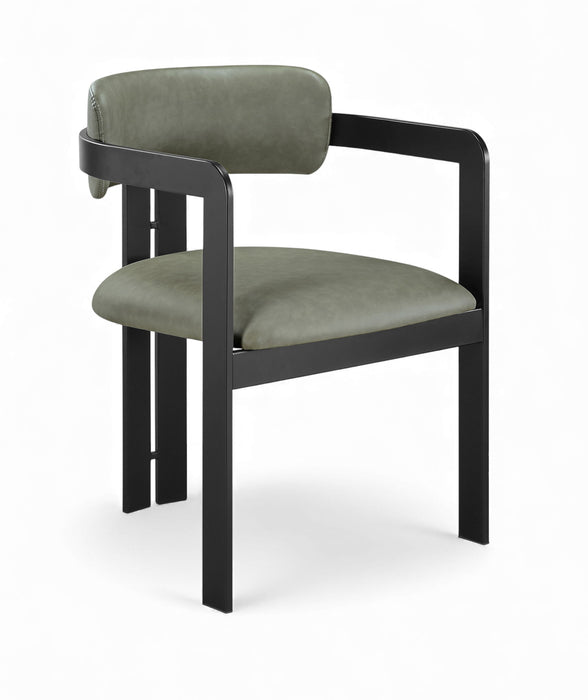 Aurum - Vegan Leather Upholstered Dining Chair With Graphite Black Base (Set of 2) - Simple Home Plus