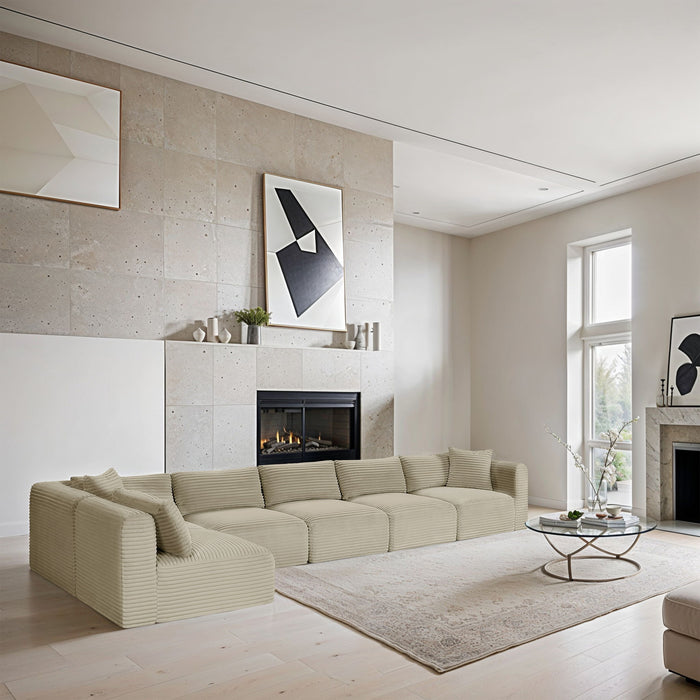 Shaggy - 6 Piece Modular Sectional - Simple Home Plus