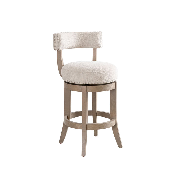 Mystic - Solid Wood Upholstered 26" Counter Height Swivel Barstool - Simple Home Plus