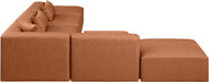 Cube - 6 Piece Modular Corner Armless Sectional - Cognac - Simple Home Plus