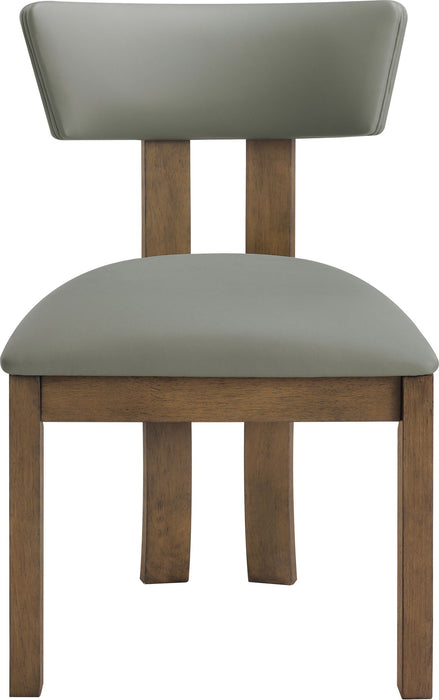 Lavrin - Vegan Leather Upholstered Dining Side Chair (Set of 2) - Walnut Base - Simple Home Plus