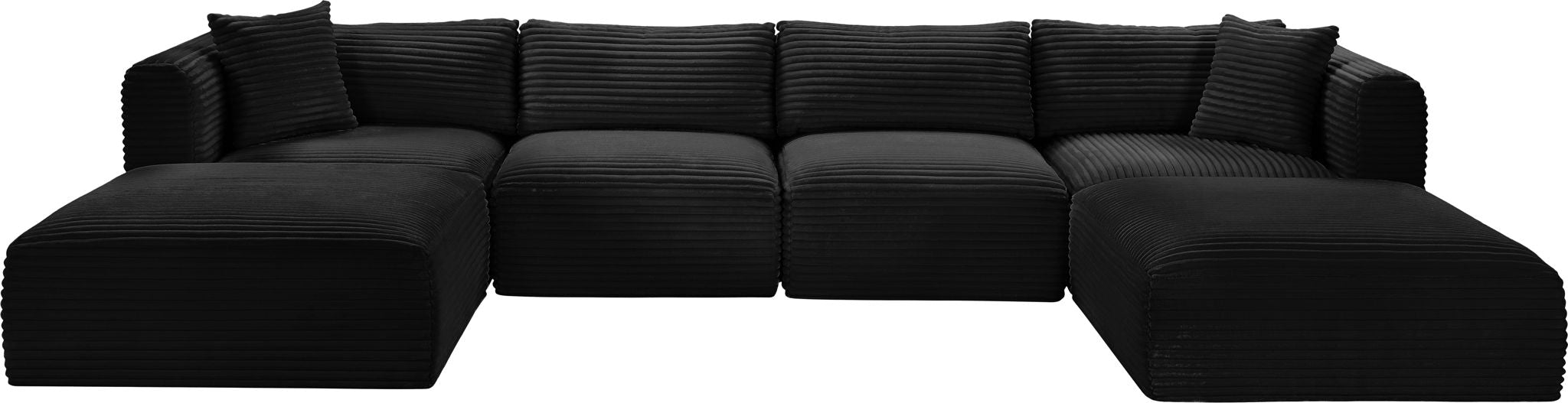 Shaggy - 6 Piece Modular Sectional With 2 Ottomans - Simple Home Plus