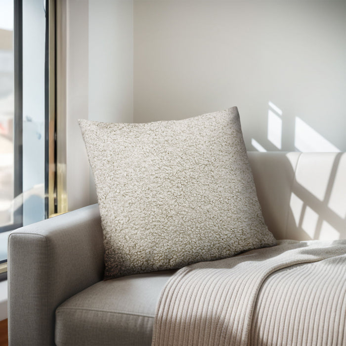 Tara - Solid Boucle Square Pillow - Beige - Simple Home Plus