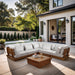 Mirella - 5 Piece Water Resistant Fabric Upholstered Outdoor Patio Modular Sectional - Simple Home Plus