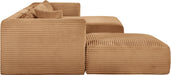 Shaggy - Fabric 5 Piece Modular Sectional With Chaise And Ottoman - Simple Home Plus