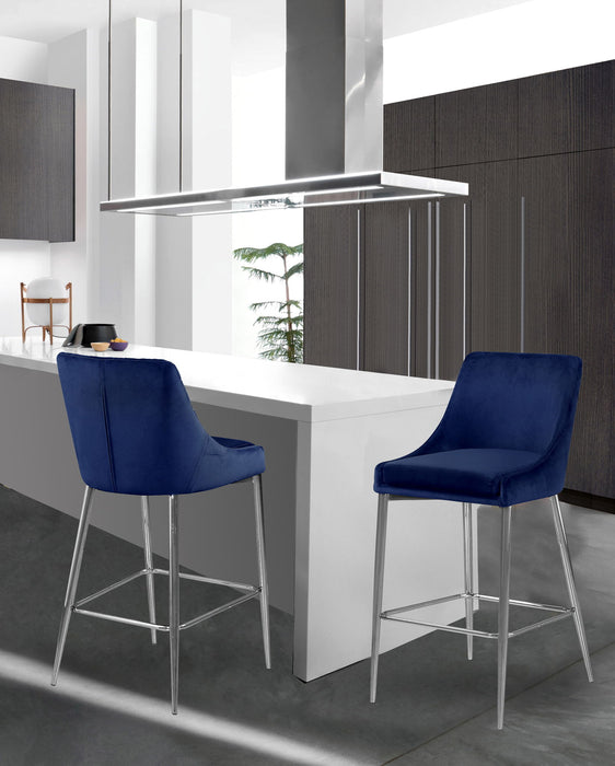 Karina - Stool with Chrome Legs (Set of 2) - Simple Home Plus