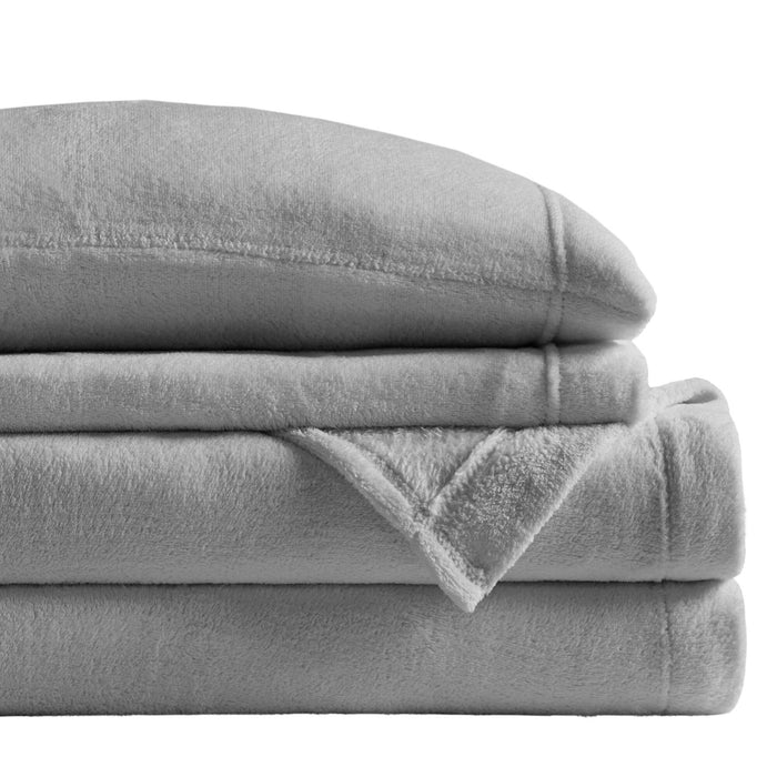 Soloft Plush - Queen Sheet Set - Gray - Simple Home Plus
