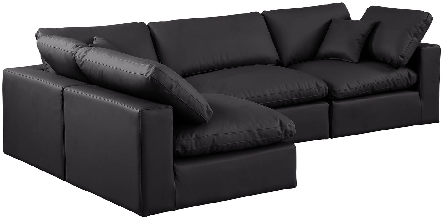 Comfy - 4 Piece Faux Leather Modular Armless Sectional - Simple Home Plus