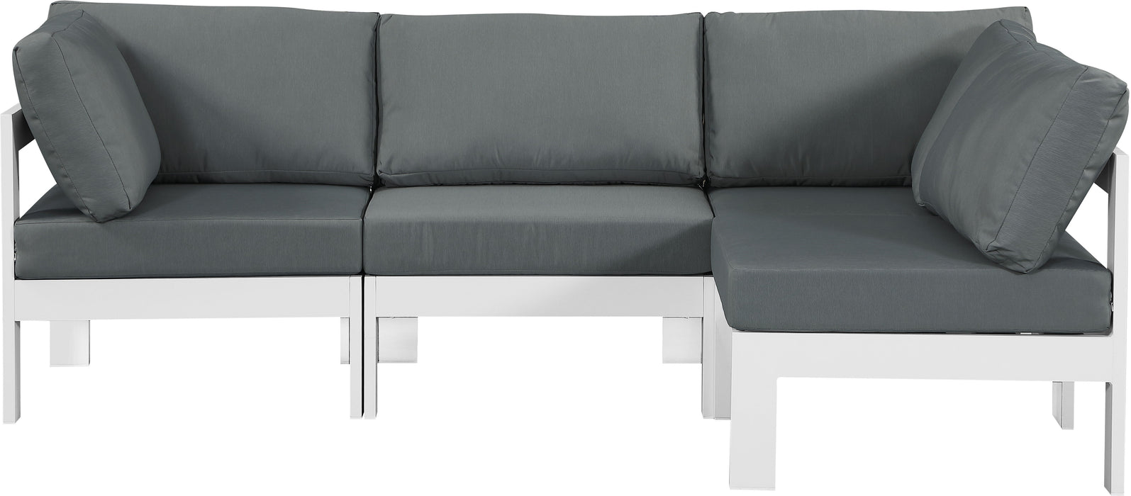 Nizuc - Outdoor Patio 4 Piece Modular Sectional With White Frame - Simple Home Plus