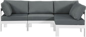 Nizuc - Outdoor Patio 4 Piece Modular Sectional With White Frame - Simple Home Plus