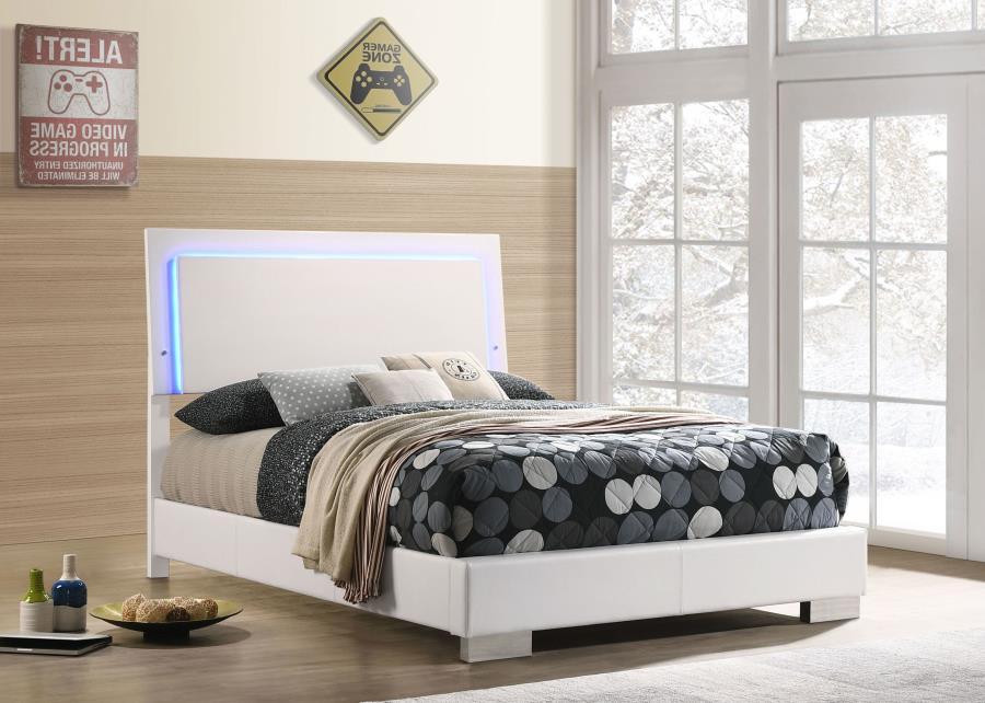 Felicity - Wood LED Panel Bed - Simple Home Plus