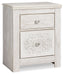 Paxberry - Two Drawer Night Stand - Whitewash - Simple Home Plus