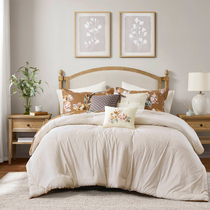 Salara - King Comforter Set - Terracotta - Simple Home Plus