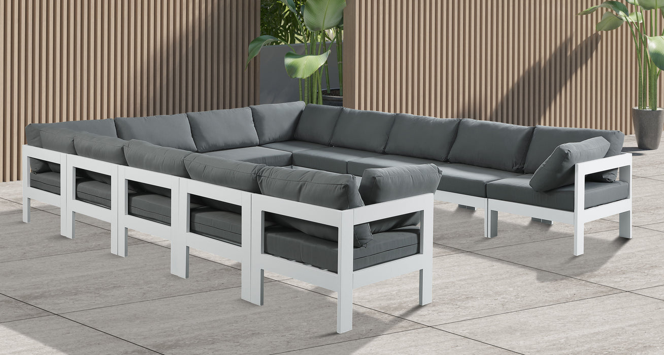 Nizuc - Outdoor Patio 12 Piece Modular Sectional With White Frame - Simple Home Plus