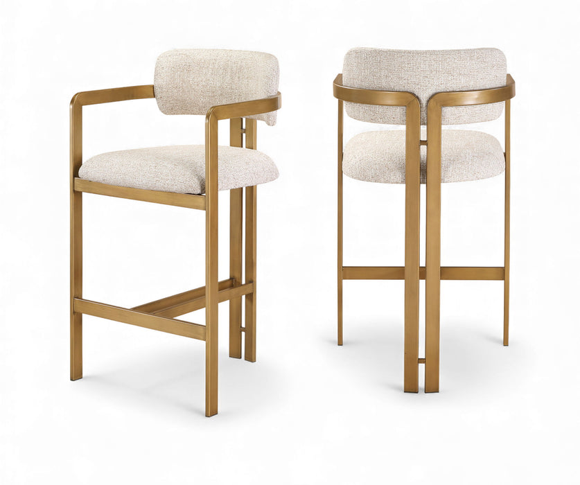 Aurum - Linen Textured Fabric Upholstered Counter Stool - Simple Home Plus
