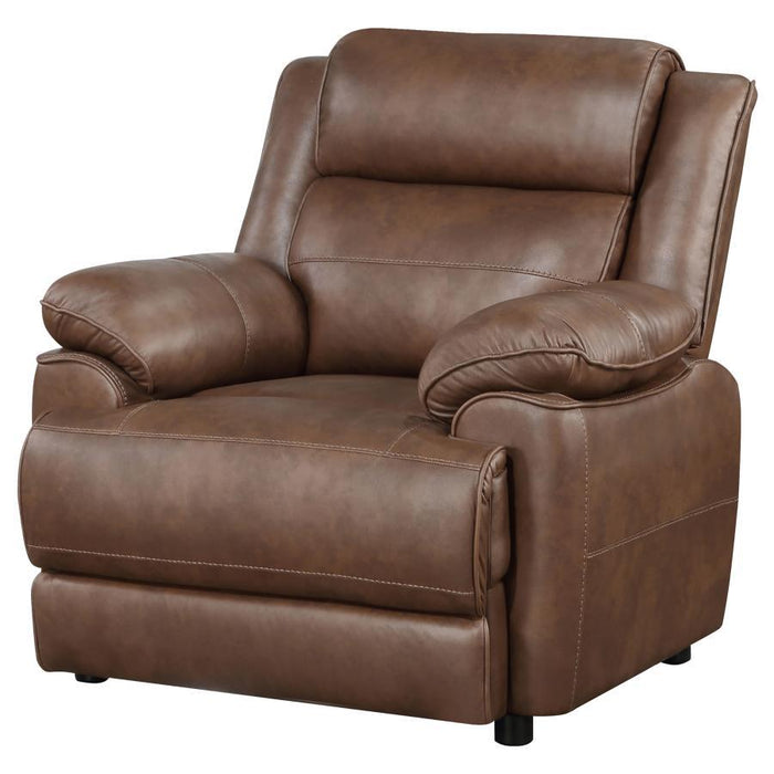 Ellington - Upholstered Padded Arm Accent Chair - Dark Brown - Simple Home Plus