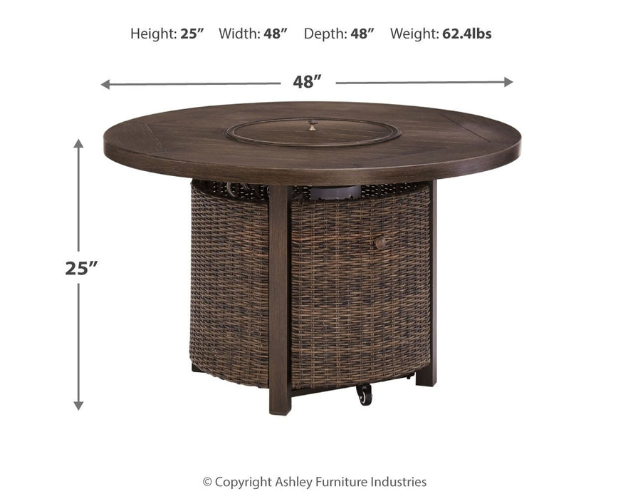 Paradise Trail - Medium Brown - Round Fire Pit Table - Simple Home Plus