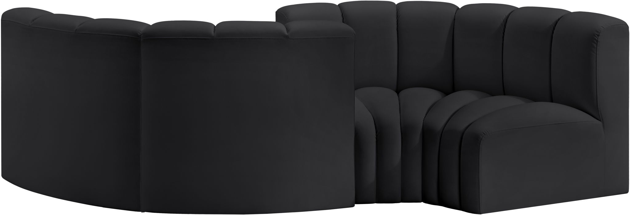 Arc - Faux Leather 4 Piece Curved Modular Sofa - Simple Home Plus