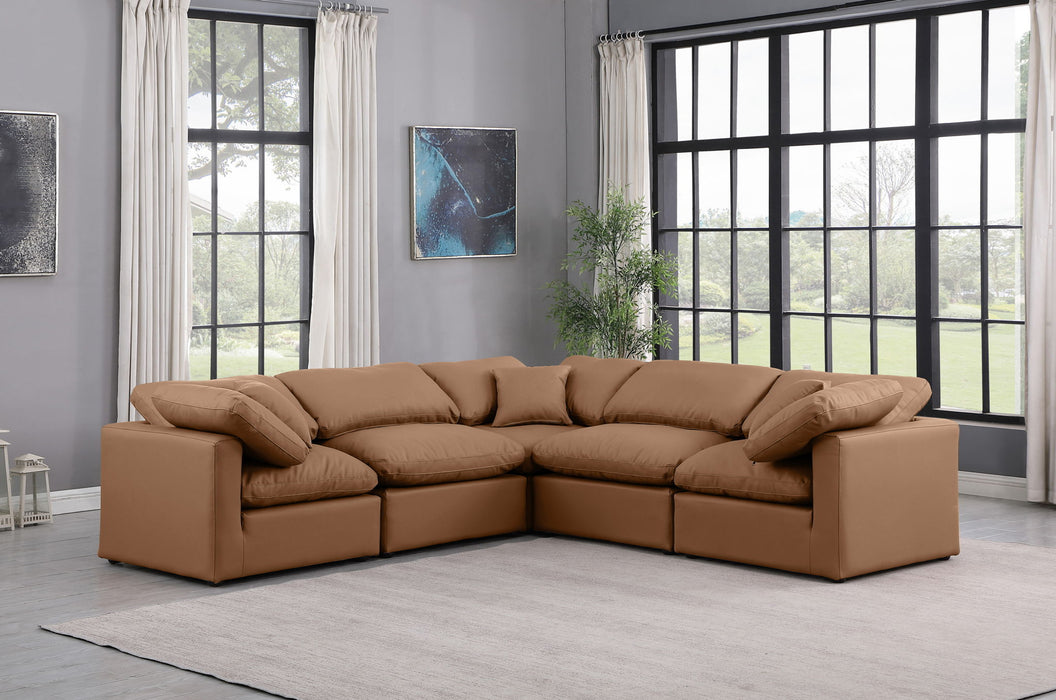 Indulge - Faux Leather 5 Piece Modular Corner Sectional - Simple Home Plus