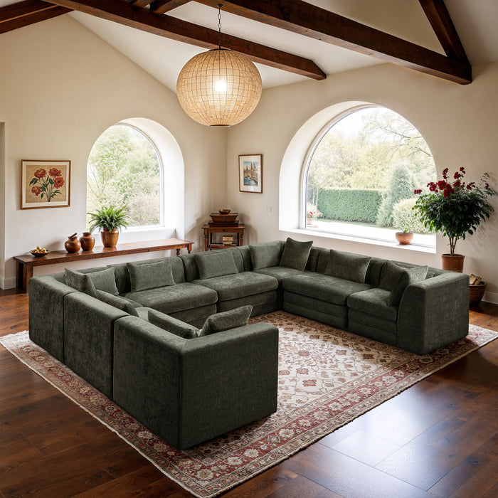 Stellar - 8 Piece Chenille Fabric Upholstered Modular Sectional - Simple Home Plus