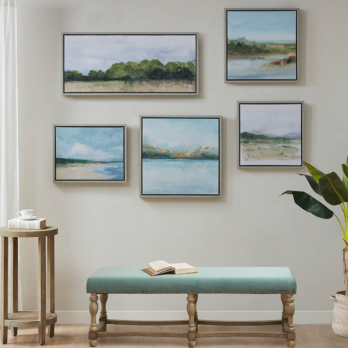 Vista - Framed Embellished Canvas Gallery (Set of 5) - Multi - Simple Home Plus
