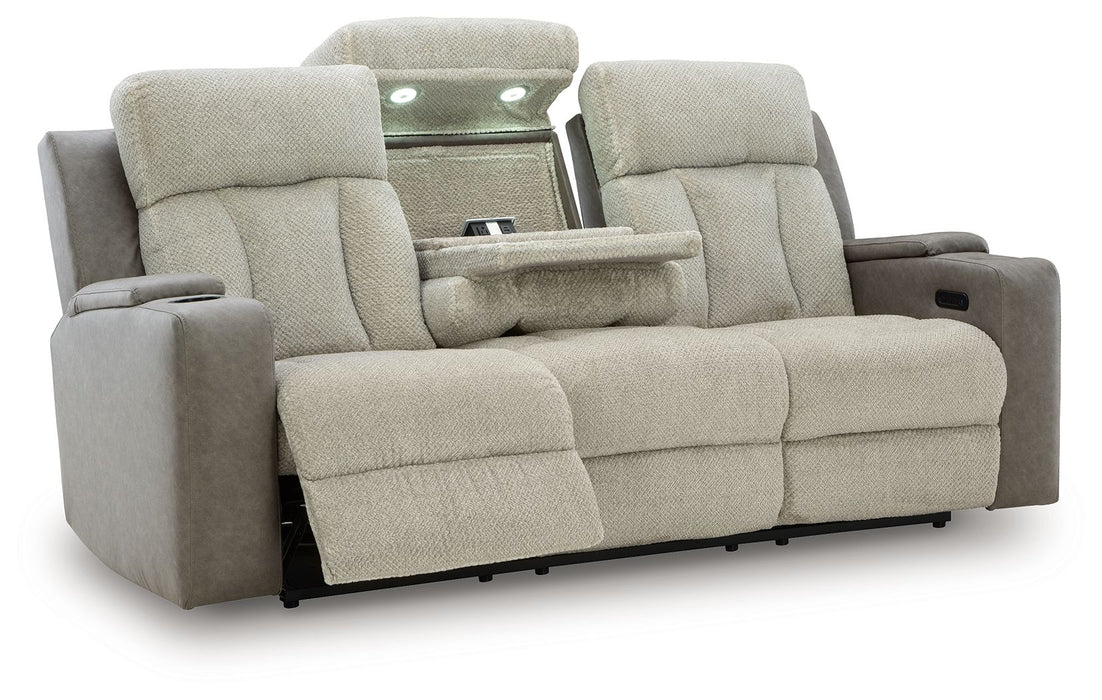 WhipLash - Sisal - Power Reclining Sofa With Adj Headrest - Simple Home Plus