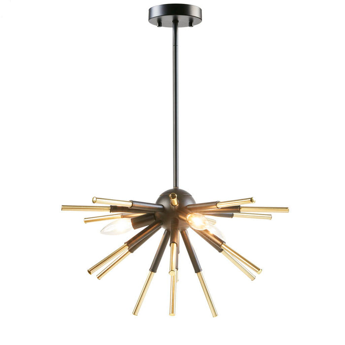 Ely - 3-Light Spiked Chandelier - Matte Black /Gold - Simple Home Plus
