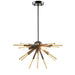 Ely - 3-Light Spiked Chandelier - Matte Black /Gold - Simple Home Plus