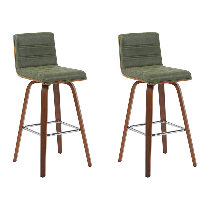 Vienna - Modern Swivel Bar Height Stool - Walnut Finished Wood Frame - Simple Home Plus