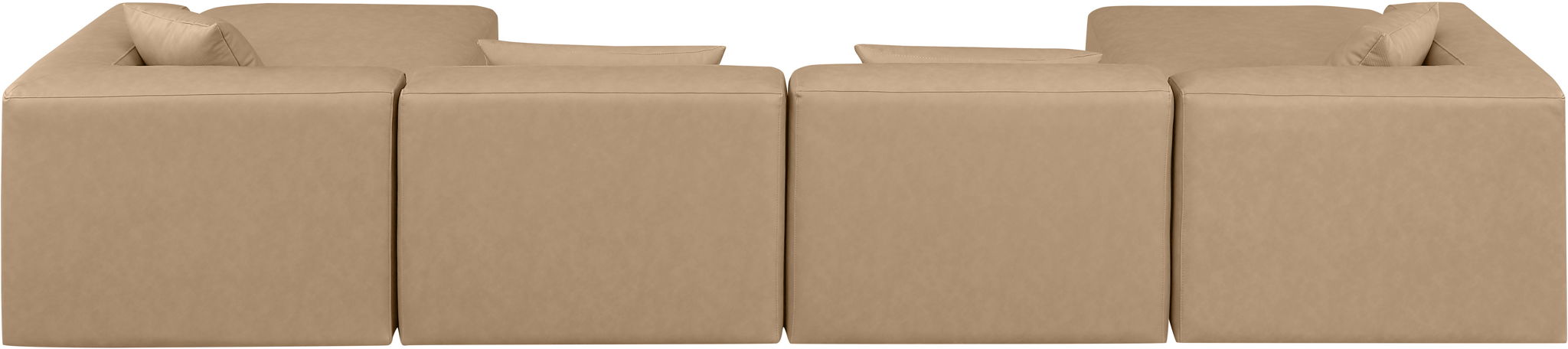 Cube - 6 Piece Modular Double Chaise Sectional - Tan - Simple Home Plus