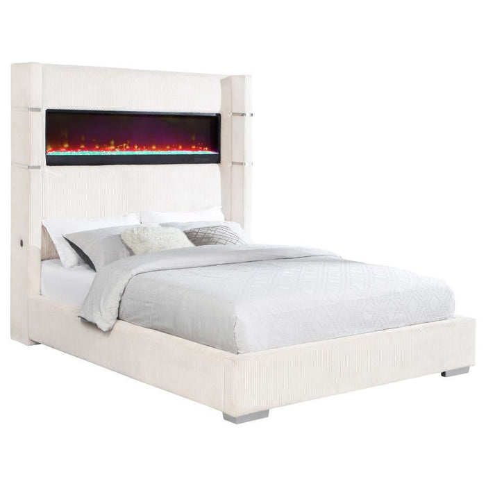 Tisdall - Upholstered Fireplace Bed - Simple Home Plus
