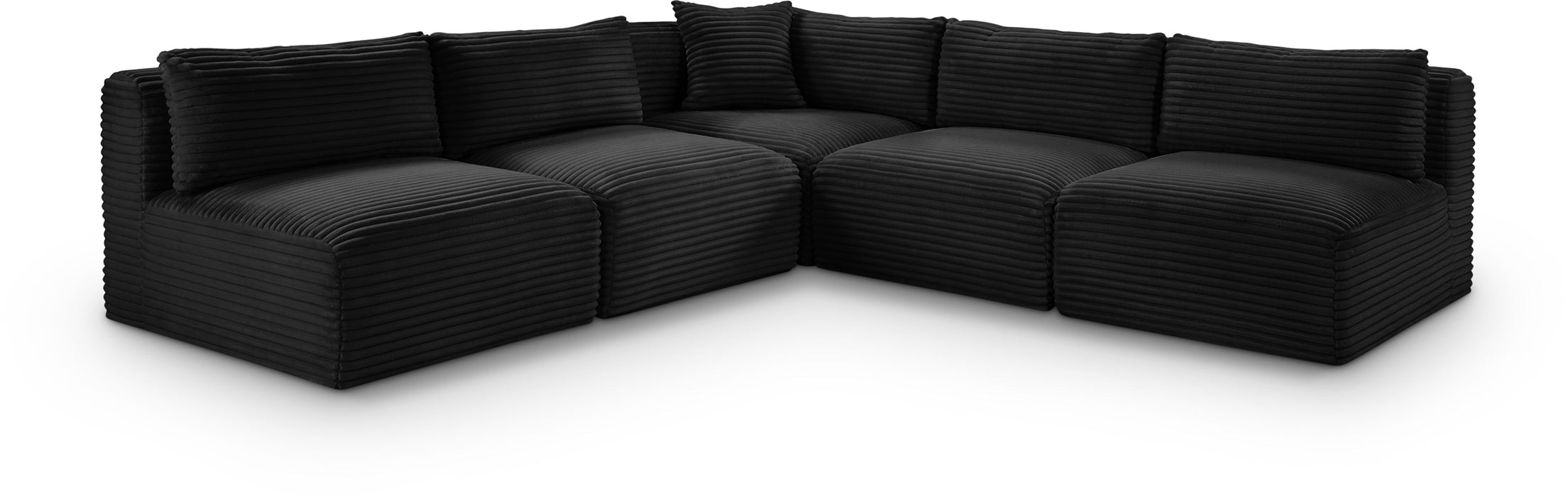 Shaggy - 5 Piece Modular Corner Armless Sectional - Simple Home Plus