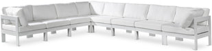 Nizuc - Outdoor Patio 8 Piece Modular Sectional With White Frame - Simple Home Plus