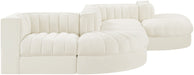 Rummi - Rounded Velvet Performance Fabric Upholstered 6 Piece Modular Sectional - Simple Home Plus