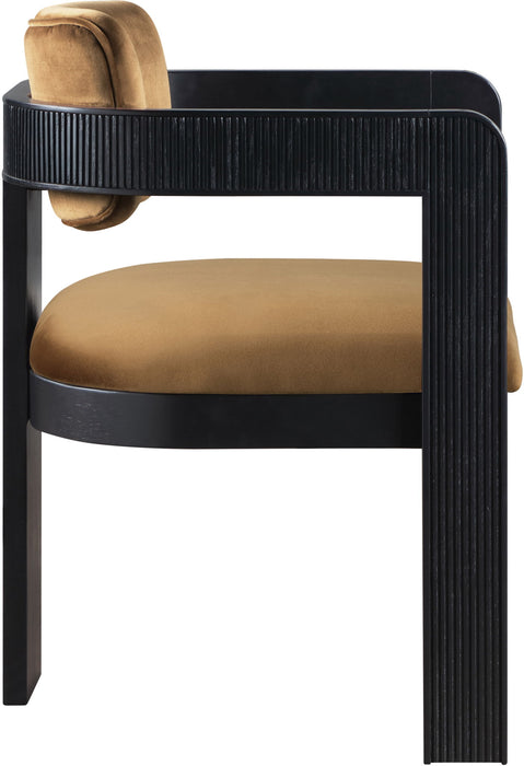 Sacha - Velvet Dining Chair With Black Base (Set of 2) - Simple Home Plus