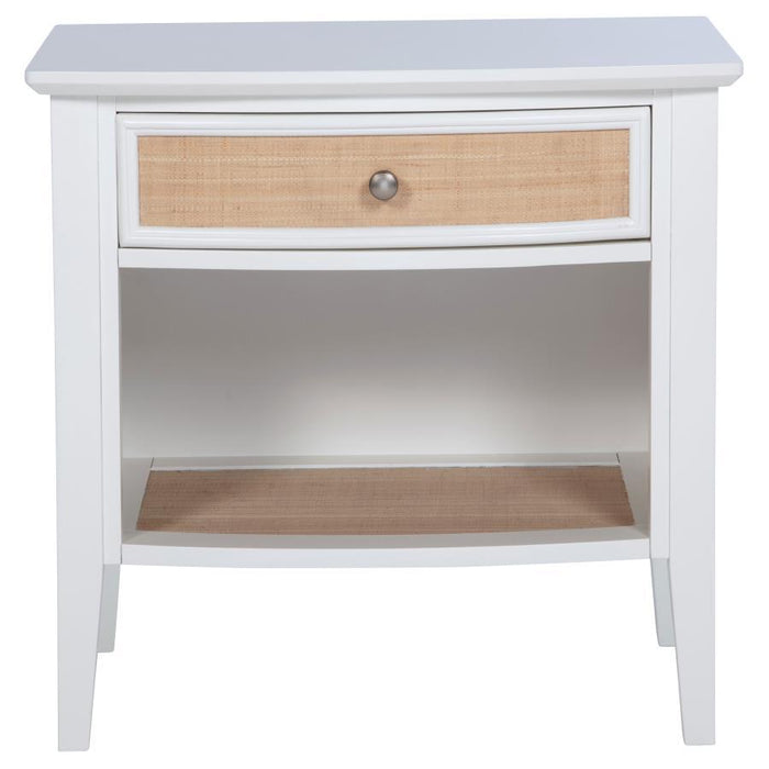 Bexhill - 1-Drawer Nightstand Bedside Table - White - Simple Home Plus