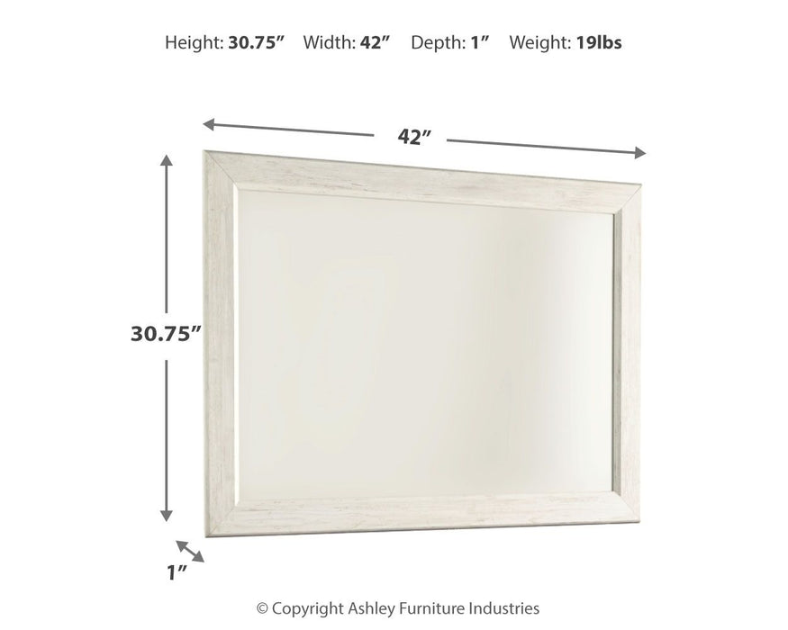 Willowton - Bedroom Mirror - Whitewash - Simple Home Plus