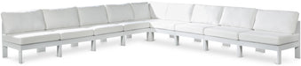 Nizuc - Outdoor Patio 9 Piece Modular Sectional With White Frame - Simple Home Plus